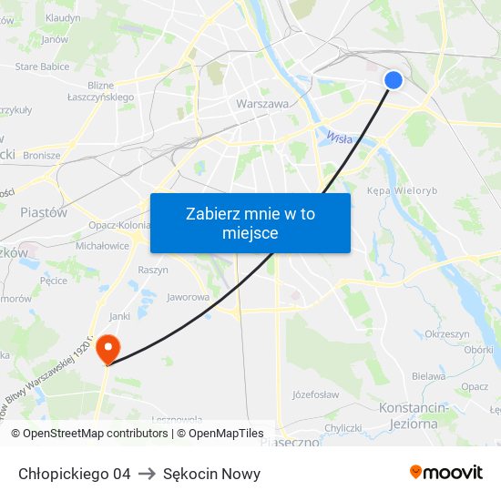 Chłopickiego 04 to Sękocin Nowy map