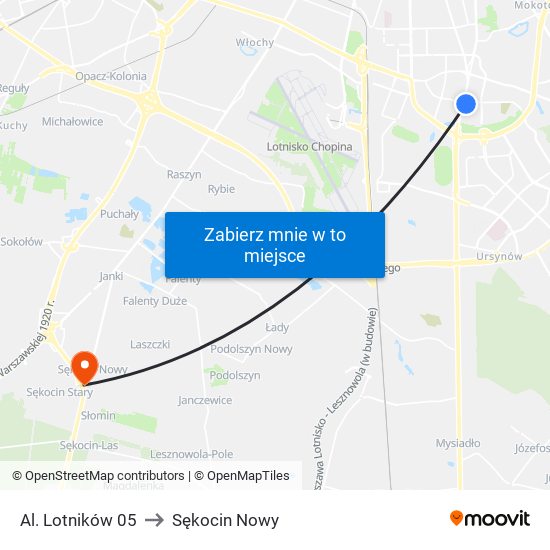 Al. Lotników 05 to Sękocin Nowy map