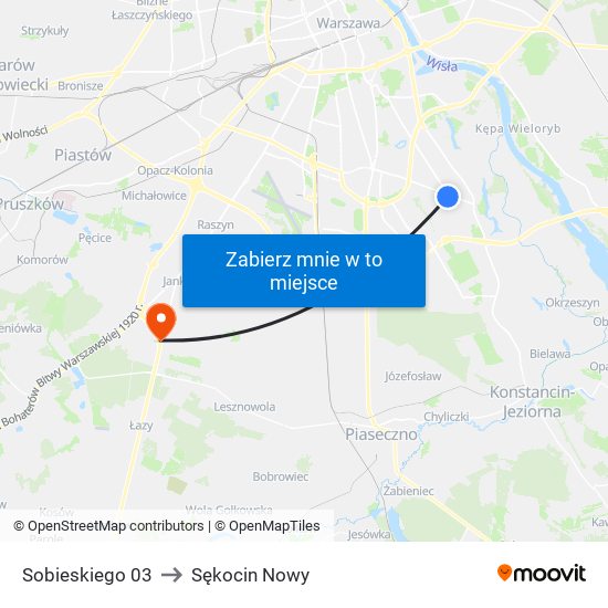 Sobieskiego 03 to Sękocin Nowy map