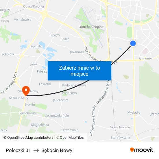 Poleczki 01 to Sękocin Nowy map