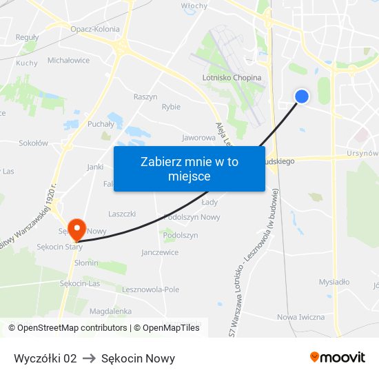 Wyczółki 02 to Sękocin Nowy map