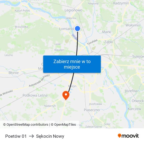 Poetów 01 to Sękocin Nowy map