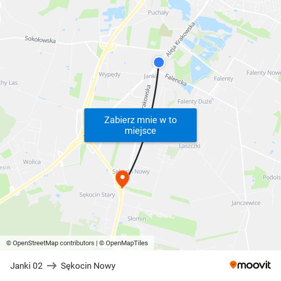 Janki 02 to Sękocin Nowy map