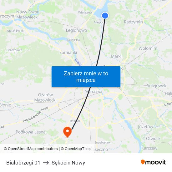 Białobrzegi 01 to Sękocin Nowy map