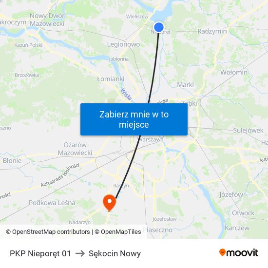 PKP Nieporęt 01 to Sękocin Nowy map