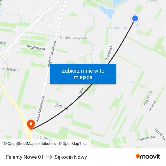 Falenty Nowe 01 to Sękocin Nowy map