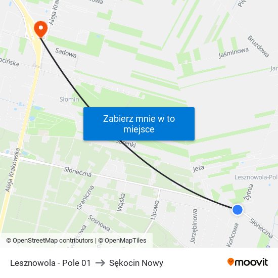 Lesznowola - Pole 01 to Sękocin Nowy map