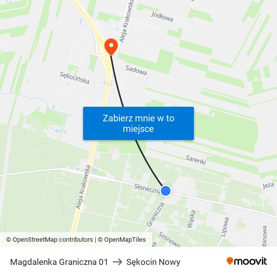 Magdalenka Graniczna 01 to Sękocin Nowy map