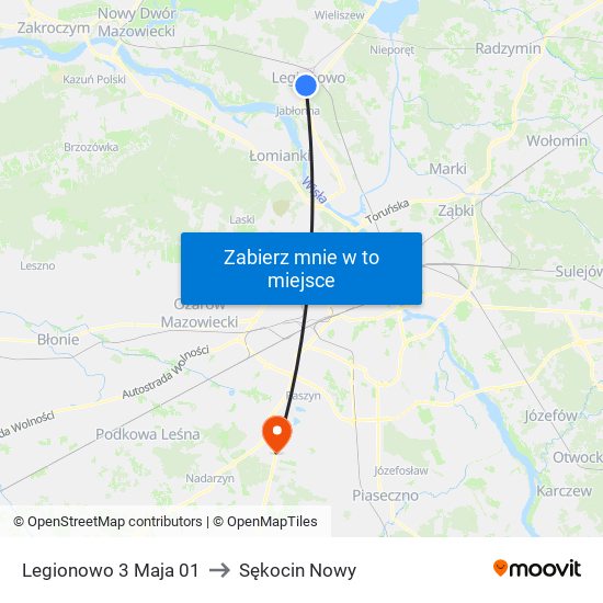 Legionowo 3 Maja 01 to Sękocin Nowy map