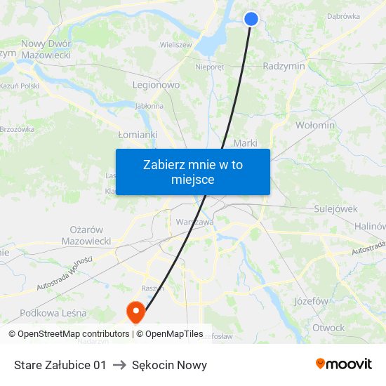 Stare Załubice 01 to Sękocin Nowy map