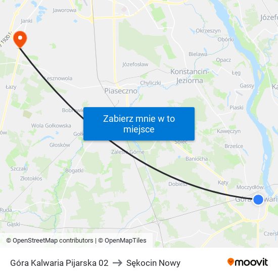 Góra Kalwaria Pijarska 02 to Sękocin Nowy map