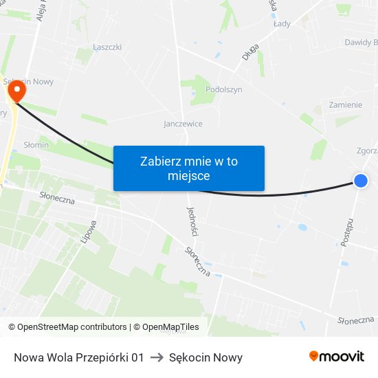 Nowa Wola Przepiórki to Sękocin Nowy map