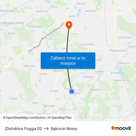 Złotokłos Fogga 02 to Sękocin Nowy map