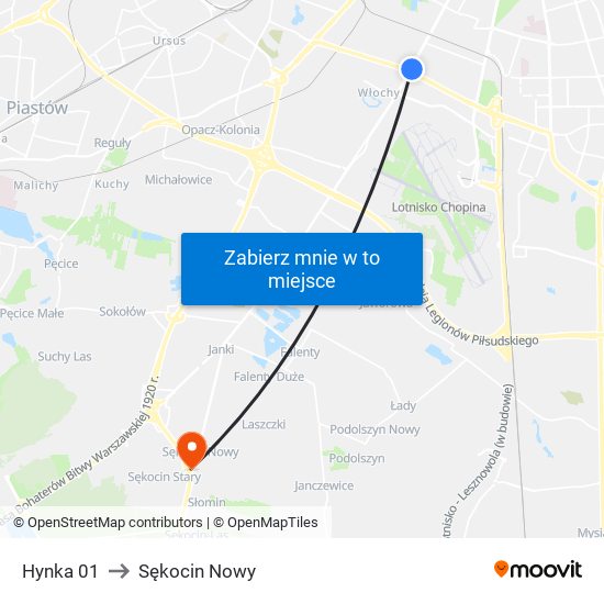 Hynka 01 to Sękocin Nowy map