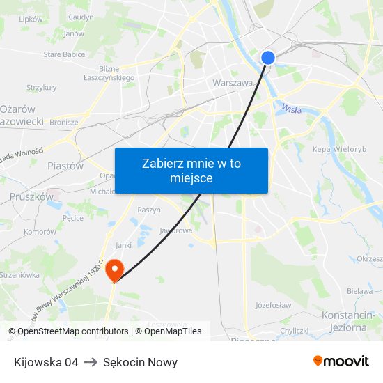 Kijowska 04 to Sękocin Nowy map