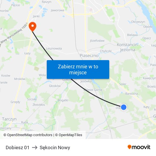 Dobiesz to Sękocin Nowy map