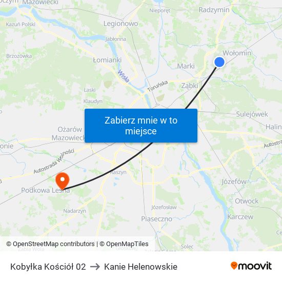 Kobyłka Kościół 02 to Kanie Helenowskie map