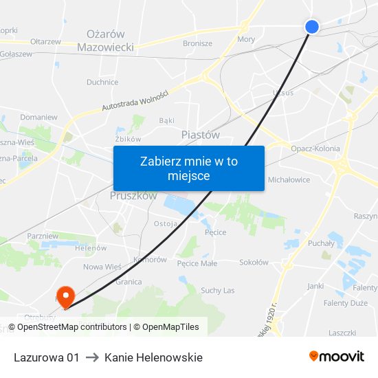 Lazurowa 01 to Kanie Helenowskie map