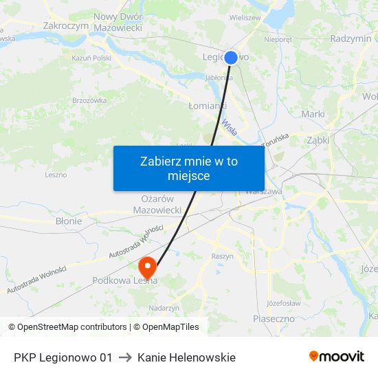 PKP Legionowo 01 to Kanie Helenowskie map