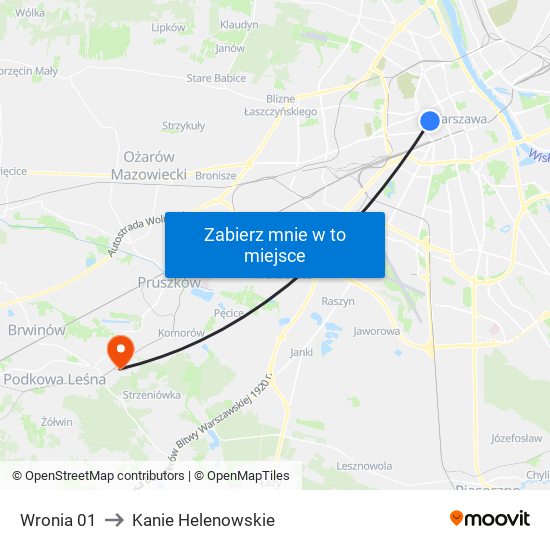 Wronia to Kanie Helenowskie map