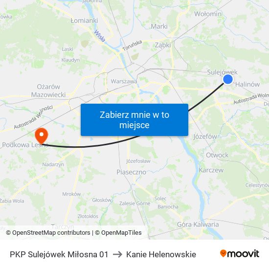 PKP Sulejówek Miłosna 01 to Kanie Helenowskie map