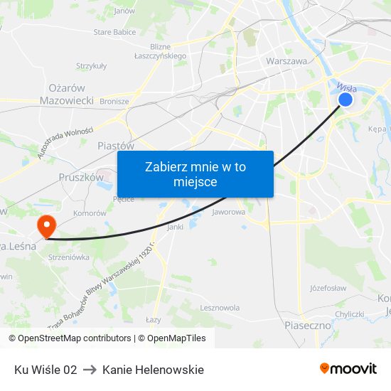 Ku Wiśle 02 to Kanie Helenowskie map