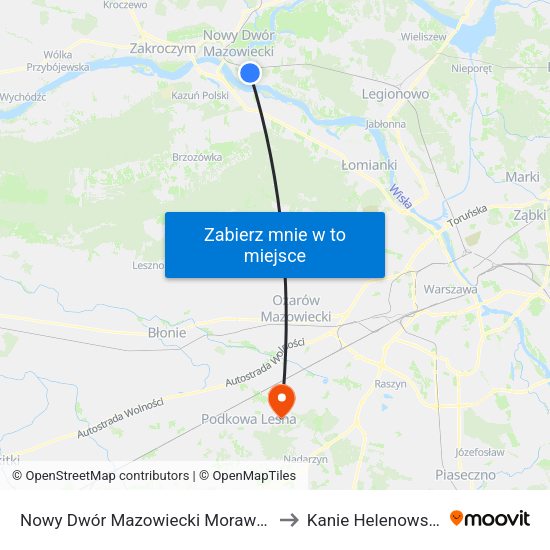 Nowy Dwór Mazowiecki Morawicza to Kanie Helenowskie map