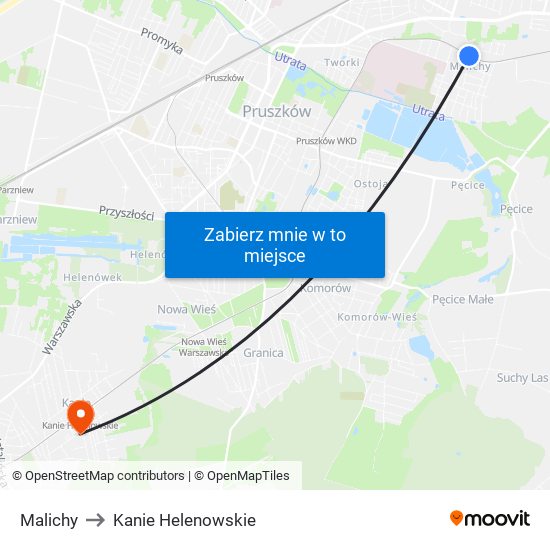 Malichy to Kanie Helenowskie map