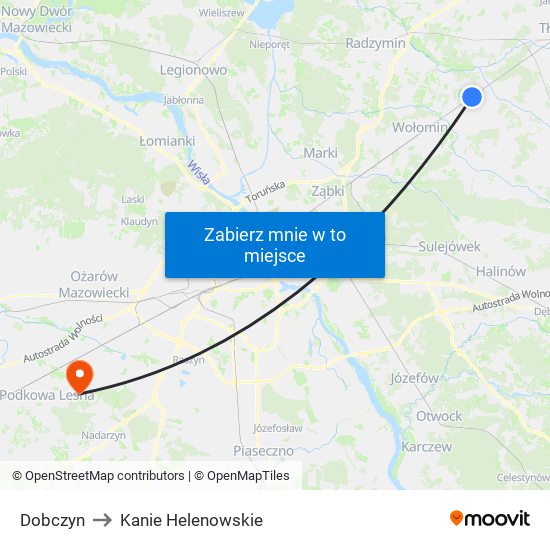 Dobczyn to Kanie Helenowskie map