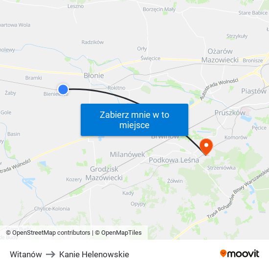 Witanów to Kanie Helenowskie map