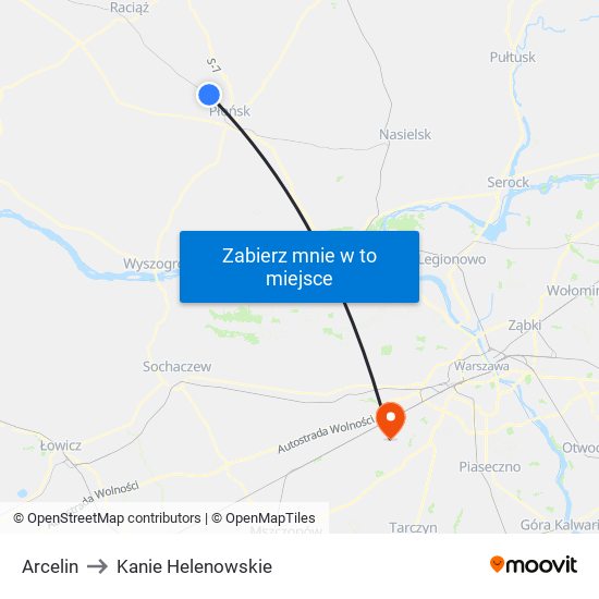 Arcelin to Kanie Helenowskie map