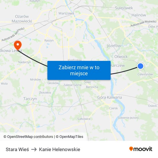 Stara Wieś to Kanie Helenowskie map