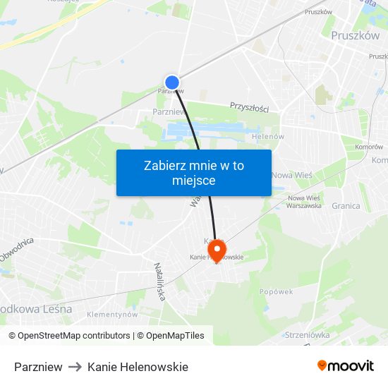 Parzniew to Kanie Helenowskie map