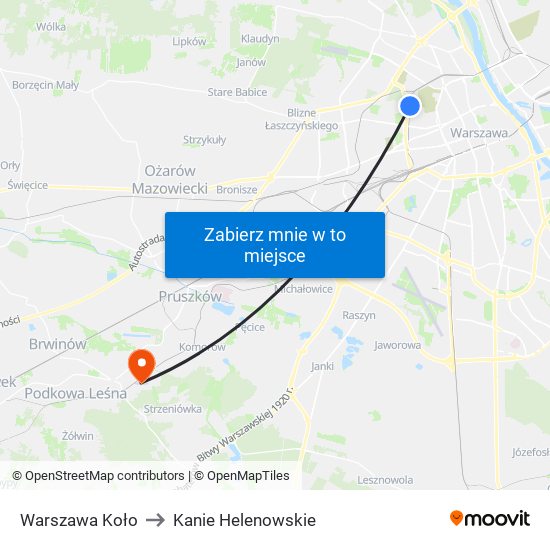 Warszawa Koło to Kanie Helenowskie map