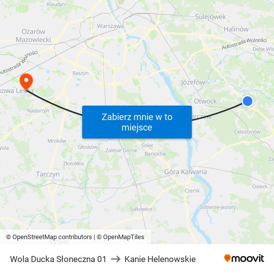 Wola Ducka Słoneczna to Kanie Helenowskie map