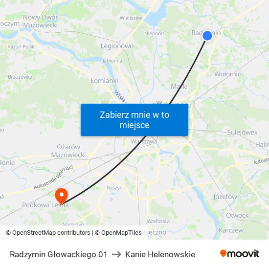 Radzymin Głowackiego 01 to Kanie Helenowskie map