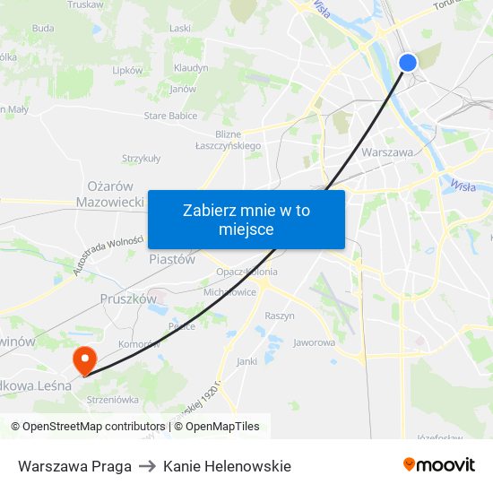 Warszawa Praga to Kanie Helenowskie map