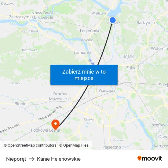 Nieporęt to Kanie Helenowskie map