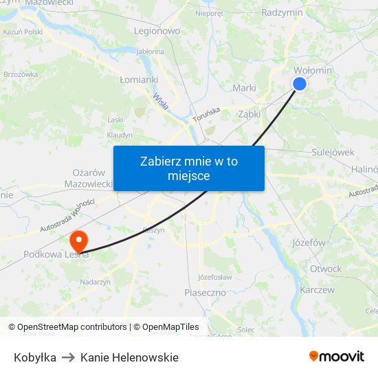 Kobyłka to Kanie Helenowskie map