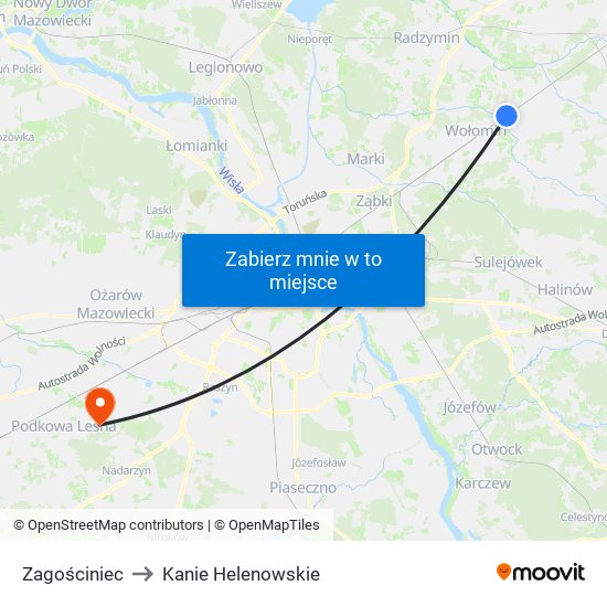 Zagościniec to Kanie Helenowskie map