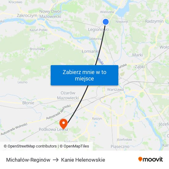 Michałów-Reginów to Kanie Helenowskie map