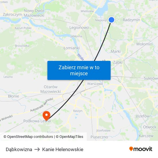 Dąbkowizna to Kanie Helenowskie map