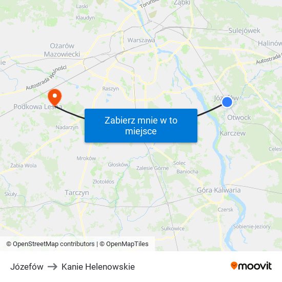 Józefów to Kanie Helenowskie map