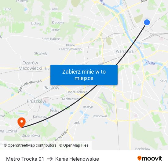 Metro Trocka 01 to Kanie Helenowskie map