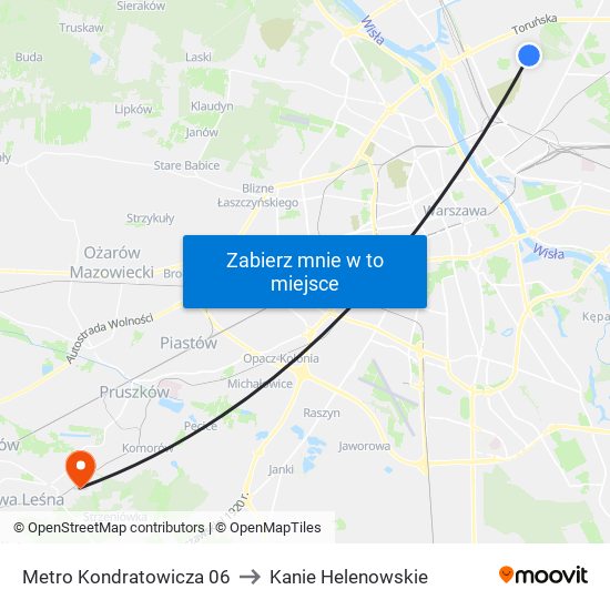 Metro Kondratowicza 06 to Kanie Helenowskie map