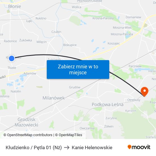 Kłudzienko / Pętla to Kanie Helenowskie map