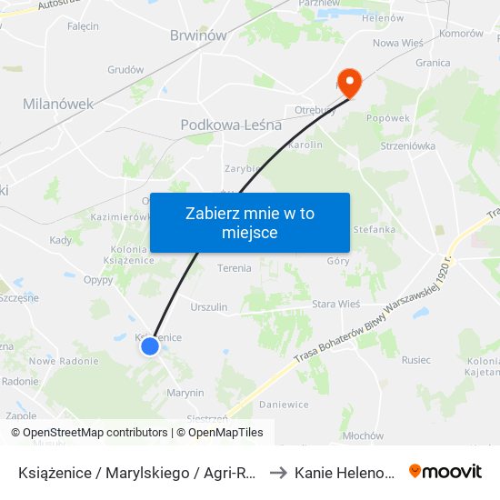 Książenice / Marylskiego / Agri-Rol 01 (Nż) to Kanie Helenowskie map