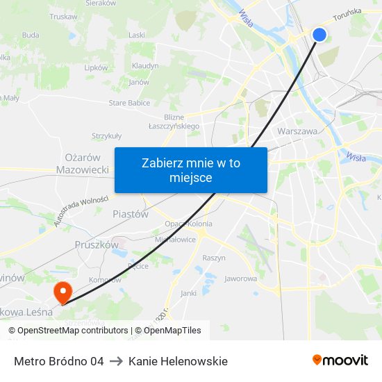 Metro Bródno 04 to Kanie Helenowskie map