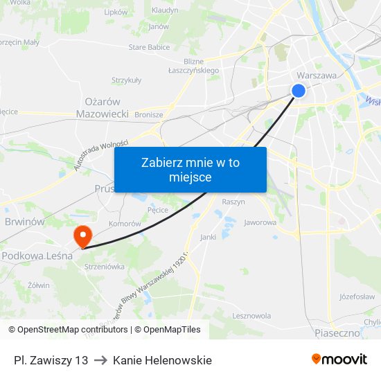 Pl. Zawiszy 13 to Kanie Helenowskie map