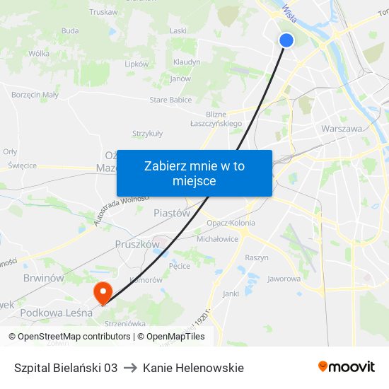 Szpital Bielański 03 to Kanie Helenowskie map